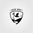 © linimasa - duck hunt logo shield emblem vector template illustration design