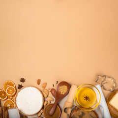 Wall Mural - Christmas cookie cooking background