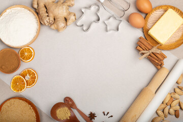 Wall Mural - Christmas cookie cooking background