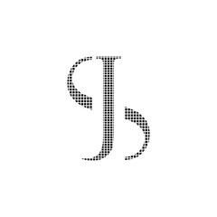 Wall Mural - J S , SJ Logo Design With Multiple Square. Artistic Elegant Black and White Lines Icon on white background Vector Illustration.