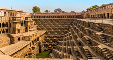 A Panorama View Across A Step Well At Abhaneri Near To Jaipur, Rajasthan, India In The Morning