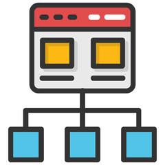Wall Mural - a website development network flat design icon