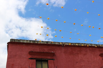 clouds and festival decorations in the sky