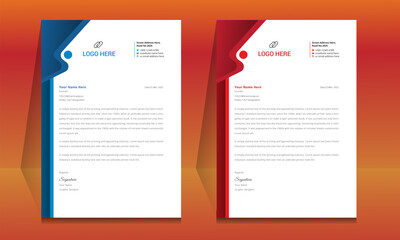 Wall Mural - modern creative & clean business style letterhead of your corporate project design. ready to print w