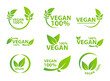 © khonkangrua - vegan icon bio ecology organic,logos label tag green leaf