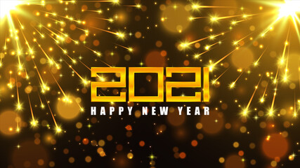 Wall Mural - 2021 Happy New Year Background. Abstract Vector Illustration