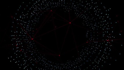 Wall Mural - Abstract polka dot particle ring background. Ring particle dots for a sci-fi tech theme or presentation logo.
