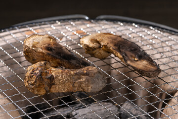 Canvas Print - 七輪で焼いた焼き松茸【秋の味覚】