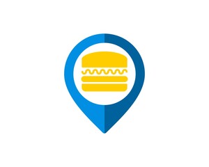 Poster - Pin location with simple burger inside