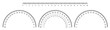 © RNko - ruler and protractor scale. School measuring instruments. School teaching, drawing, geometry. Vector