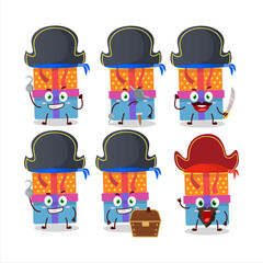 Wall Mural - Cartoon character of double box gift with various pirates emoticons