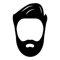 Canvas Print - Beard Man Vector 