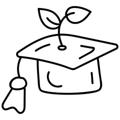 Sticker - Student Mortarboard Vector 