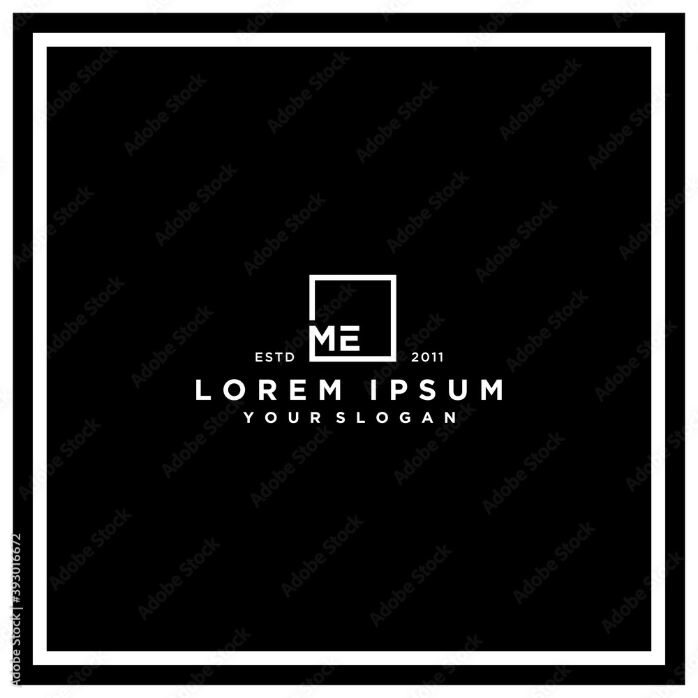letter ME square logo design vector Stock Vector | Adobe Stock