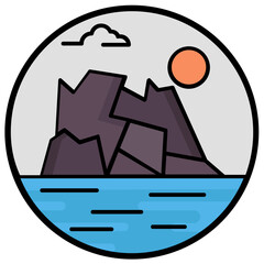 Sticker - Natural Island Vector 