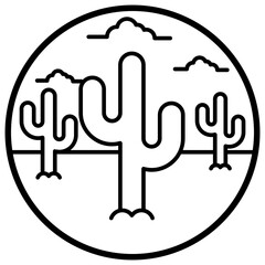 Sticker - Desert Succulent Vector 