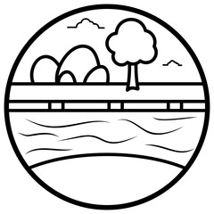 Sticker - Lake View Vector 