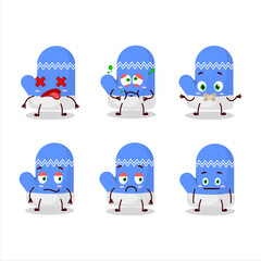 Sticker - New blue gloves cartoon character with nope expression