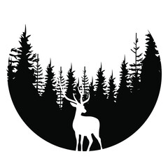 hunting vector icon set. wildlife illustration sign collection. deer symbol.
