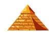 Egyptian pyramid from golden sand blocks, tomb of the pharaoh, cartoon vector illustration
