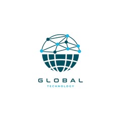 Wall Mural - Global connection  logo design symbol vector template