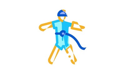 Wall Mural - Extreme Sport Activity Icon Animation Bike And Crash Helmet, Parachute And Hang-glider Equipment For Extreme Active