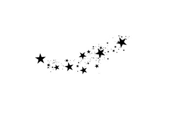 Wall Mural - stars on a white background. black star shooting with an elegant star.meteoroid, comet, asteroid, st