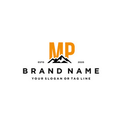 Wall Mural - letter MP mountain logo design vector