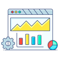 Wall Mural - gear under magnifying glass on webpage denoting seo icon
