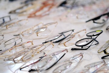 selected focus, Many eyeglasses for sale.