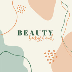 Wall Mural - abstract vector organic background for social media with copy space for text. minimal square templat