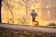 © baranq - Man running during autumn fall in the park