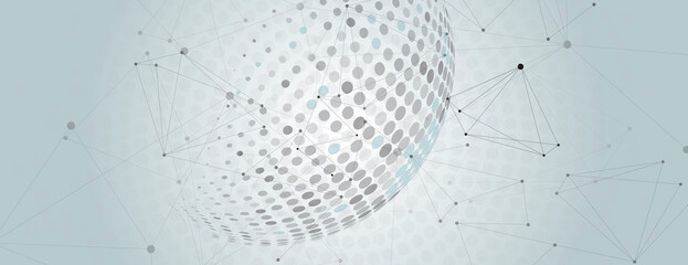 Aufkleber - Vector halftone circle. Modern artistic illustration pattern. Graphic element banner background