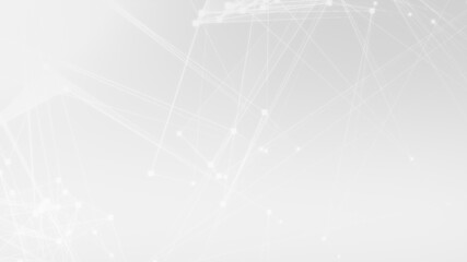 Canvas Print - abstract white gray polygon tech network with connect technology background. abstract dots and lines
