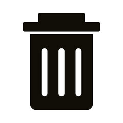 Poster - bin waste silhouette style icon