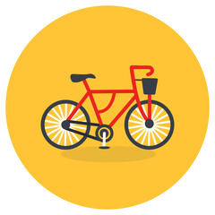 Wall Mural - 
Flat bicycle icon design, pedal bike on a yellow background
