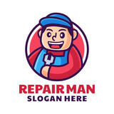 Fototapeta Młodzieżowe - professional repairman mechanic logo design