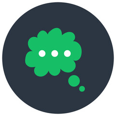 Poster - 
A flat vector design of thinking bubble on rounded background 
