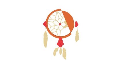 Poster - Dream catcher animation of cartoon icon on white background
