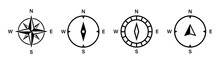 Compass icon. Vector isolated icons. Wind rose icon. Compass set of symbols. Stock vector.