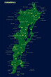 Colorful Florianópolis Island Map, Brazil.