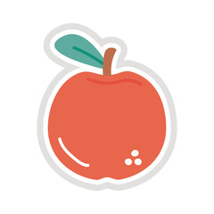 Canvas Print - apple sticker flat style icon