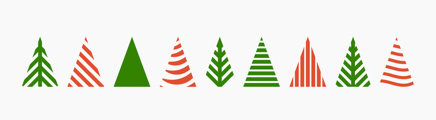 Wall Mural - christmas trees shapes icons set.