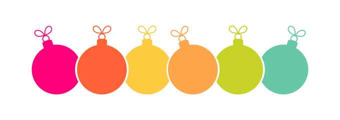 Wall Mural - christmas colorful balls ornaments collection.