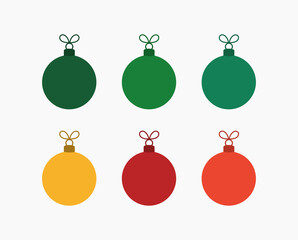 Sticker - Christmas baubles collection. Christmas colors palette.