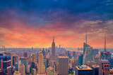 Fototapeta  - Sunset view in Manhattan, New York