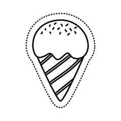 Wall Mural - ice cream sticker line style icon