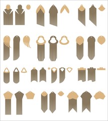 Set of design and decor elements of Fringed earrings