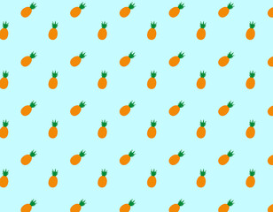 Wall Mural - pattern background, orange pineapples on color background