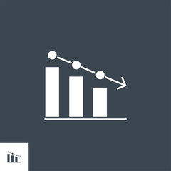 Wall Mural - bar chart related vector glyph icon. isolated onblack background. vector illustration.